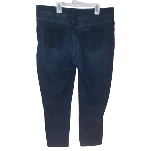 Time & Tru Womens Jeggings Pants XL Size 16-18 Dark Denim Jeans Stretch Pockets - Picture 4 of 7